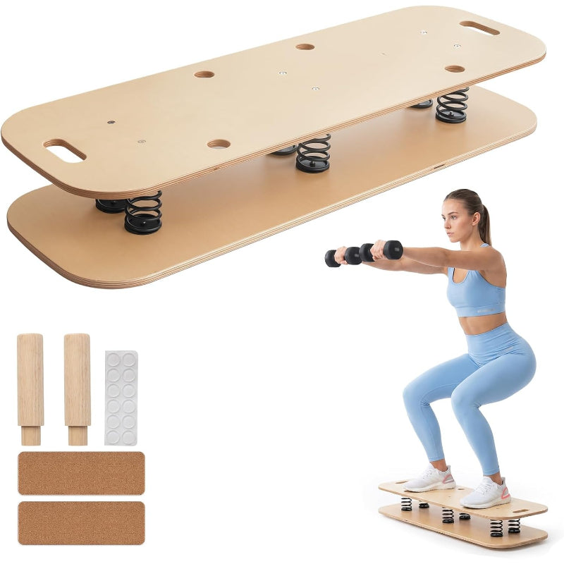 Wooden Spring‑Loaded Balance Wobble Board