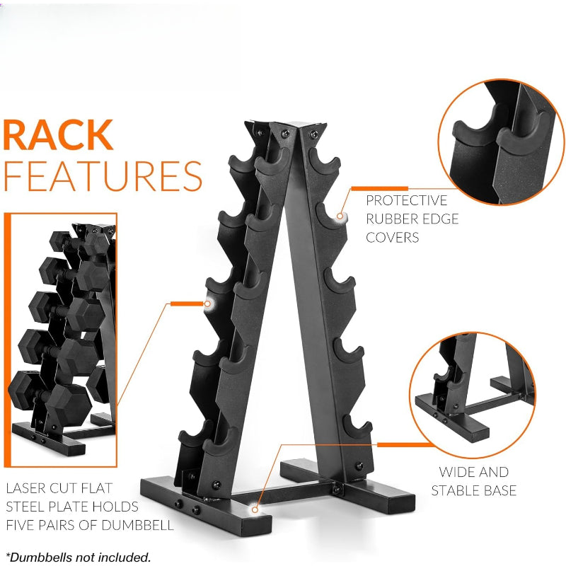 Compact Heavy‑Duty Hex Dumbbell Storage Rack