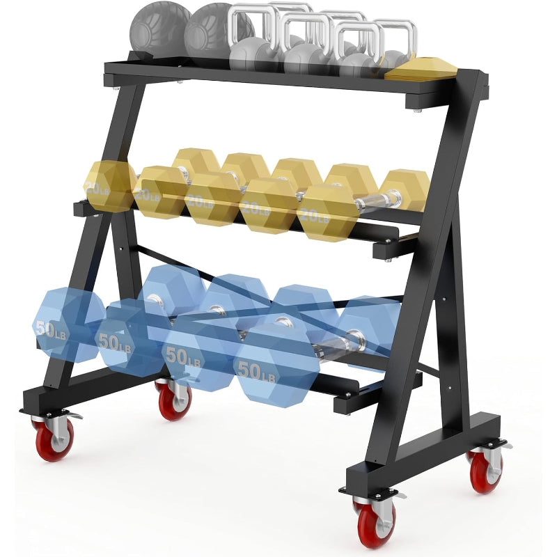 Mobile Heavy‑Duty Dumbbell Weight Storage Rack
