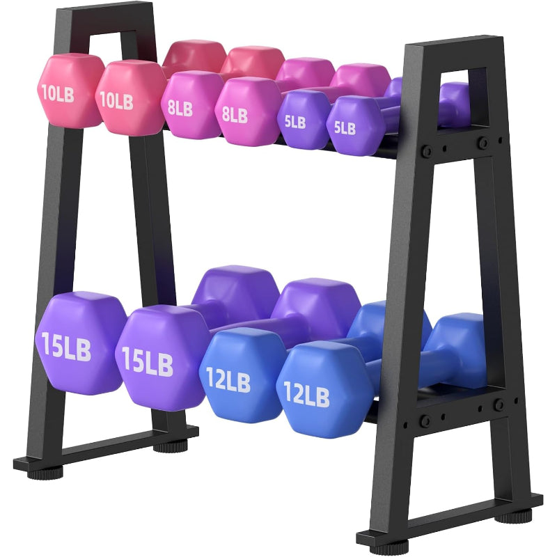 Compact A‑Frame Dumbbell Kettlebell Storage Rack