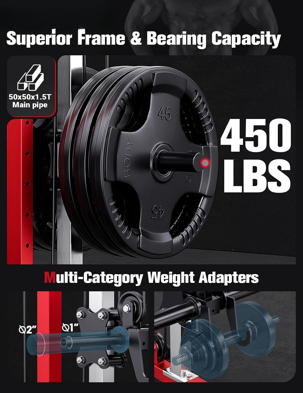 2‑in‑1 Home Gym LAT Pulldown Station