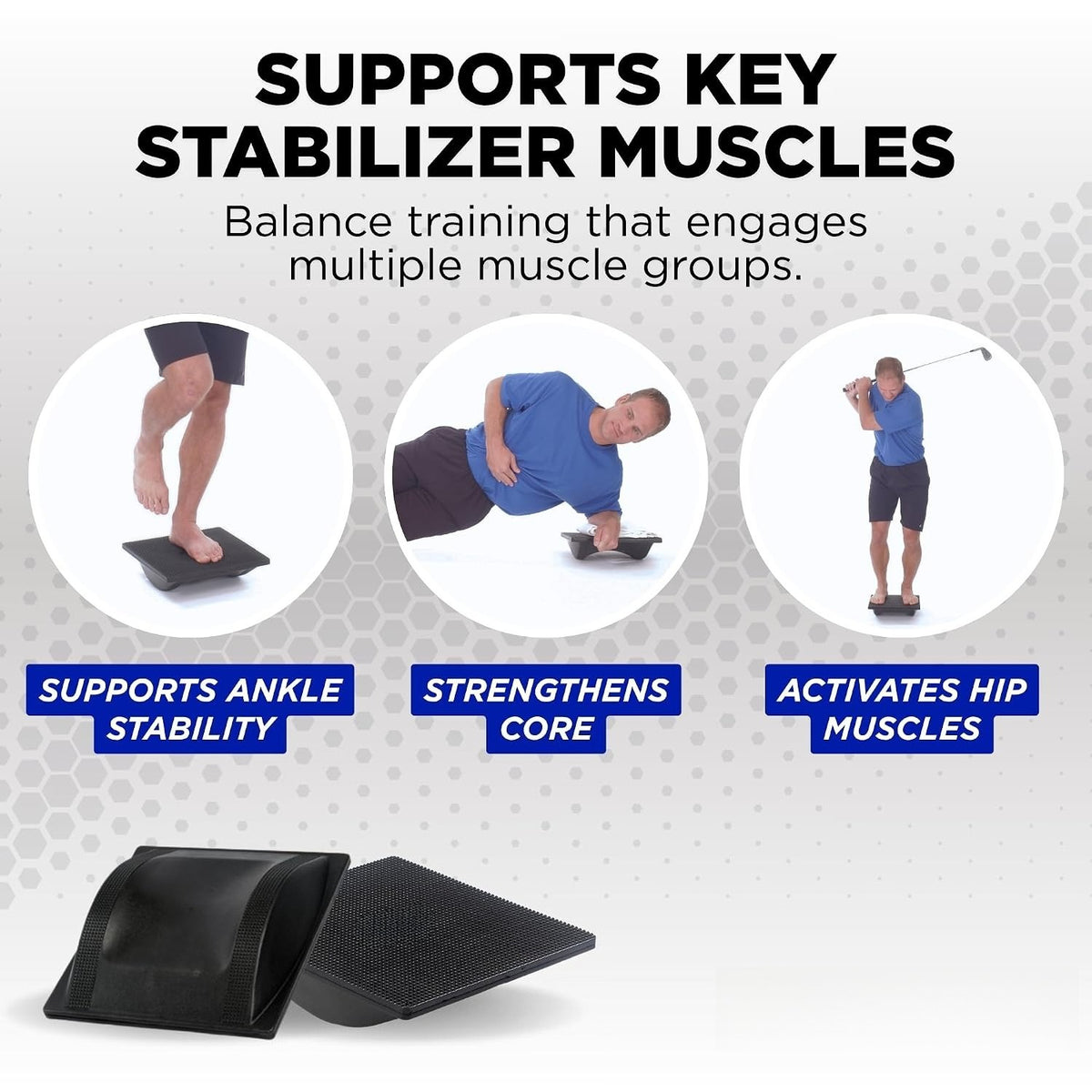 Black Rocker Wobble Core Balance Trainer Board