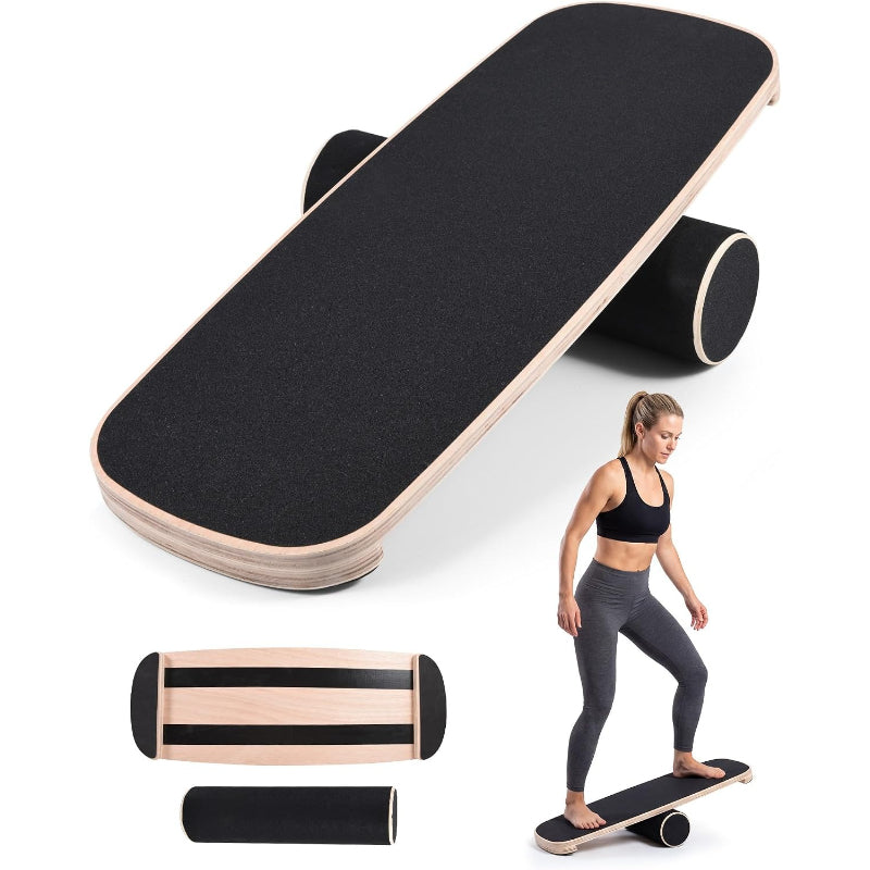 Wooden Roller Surf Balance Trainer Board