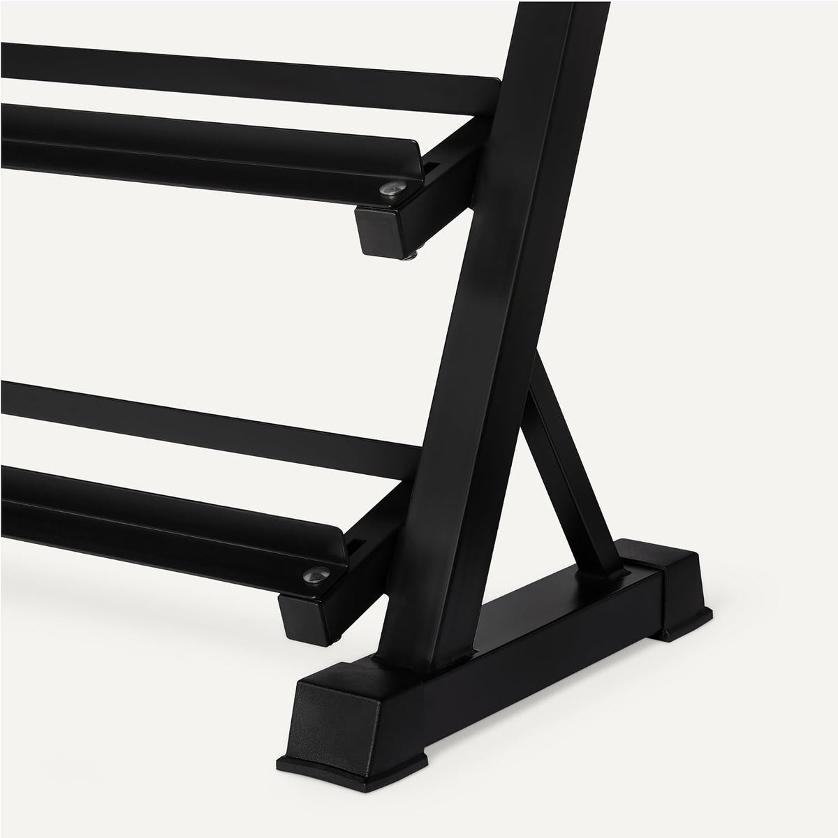 Black 3‑Tier Steel Adjustable Dumbbell Weight Rack