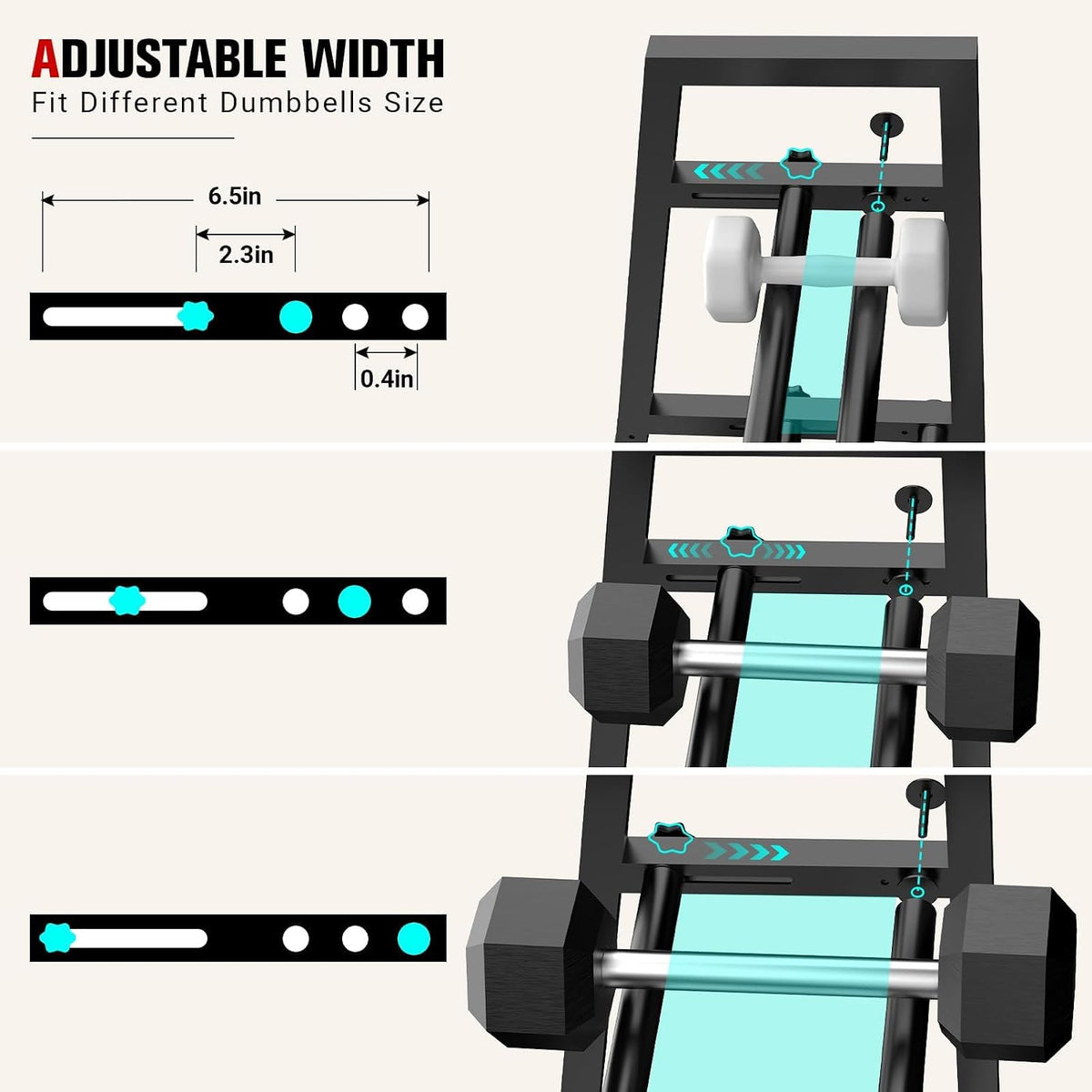 Space‑Saving Dumbbell Kettlebell Storage Rack Stand