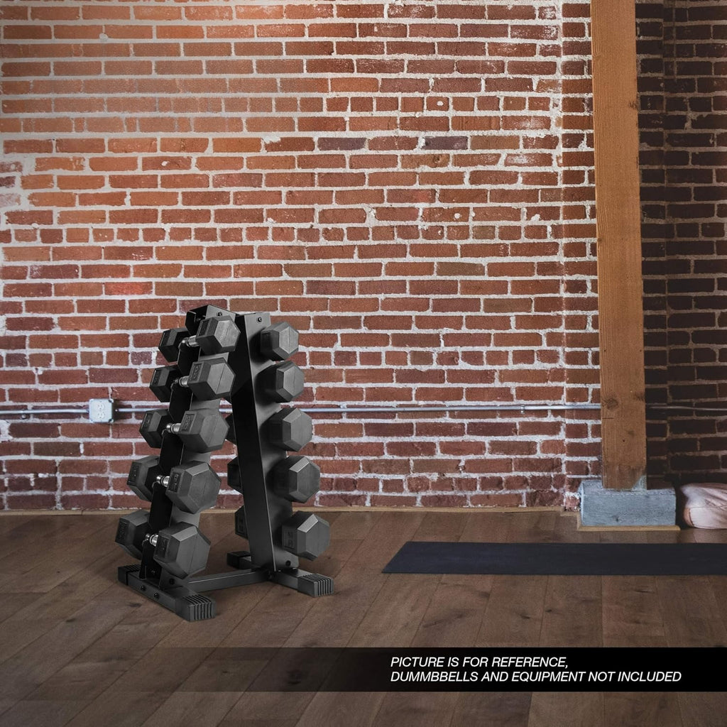 Compact Heavy‑Duty Hex Dumbbell Storage Rack