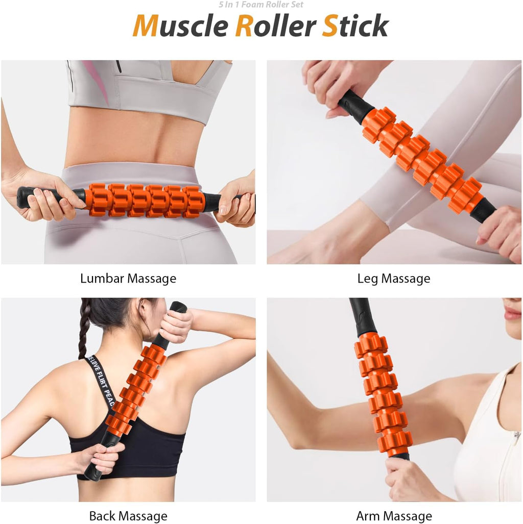 5‑in‑1 Deep‑Tissue Foam Roller Massage Kit