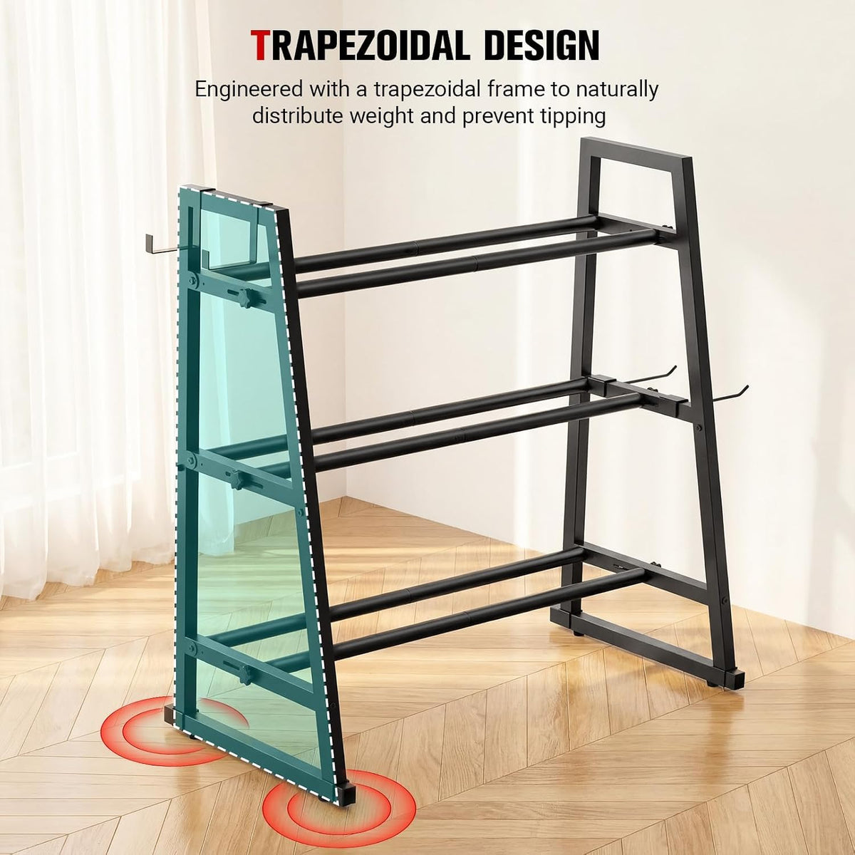 Space‑Saving Dumbbell Kettlebell Storage Rack Stand