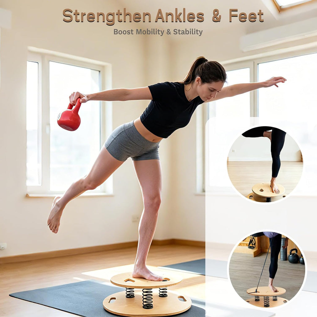 Spring‑Loaded Wobble Balance Trainer Board
