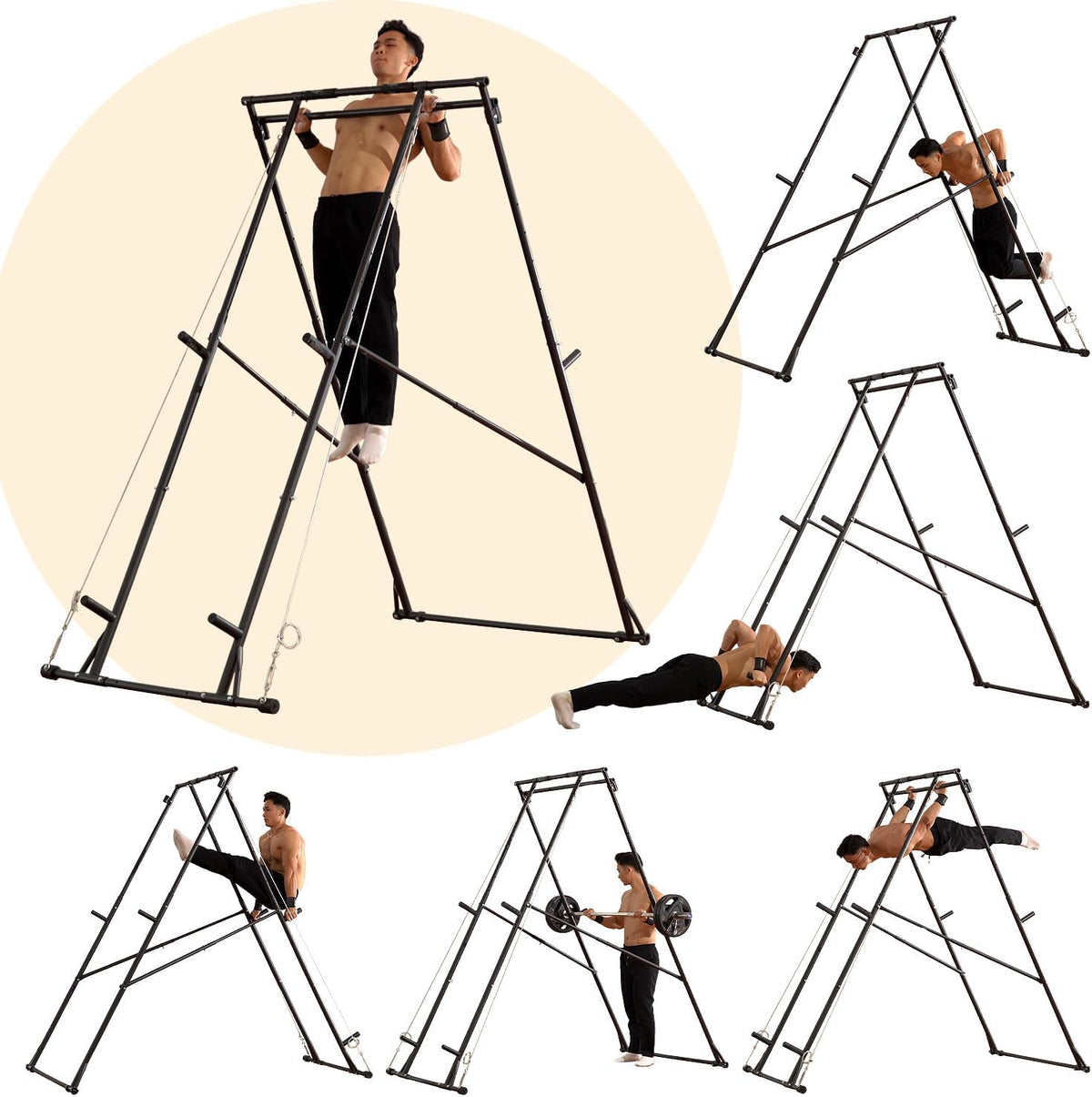 Foldable Free‑Standing Home Gym Power Tower