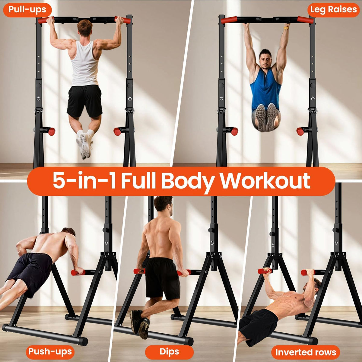 Foldable Free‑Standing Home Gym Power Tower