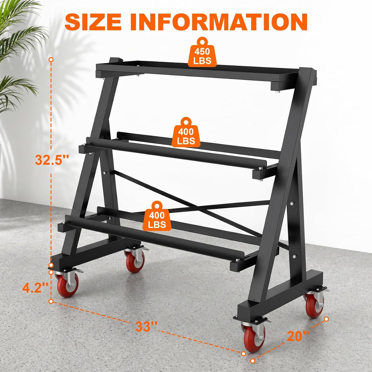 Mobile Heavy‑Duty Dumbbell Weight Storage Rack