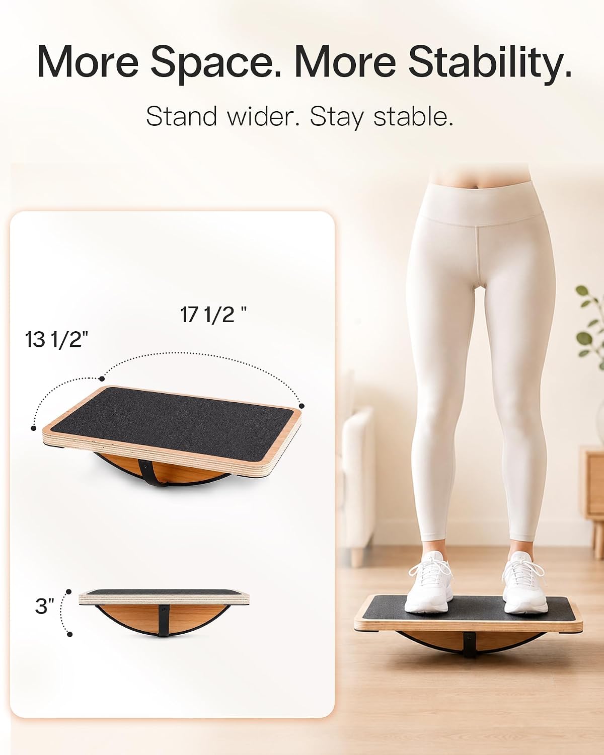 Wooden Non‑Slip Balance Wobble Board