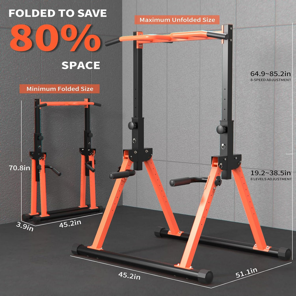 Foldable Adjustable Home Gym Power Tower Station