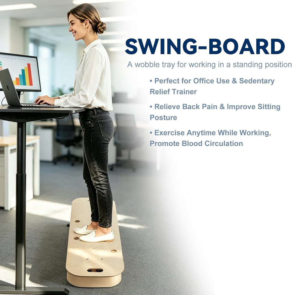 Wooden Spring‑Loaded Balance Wobble Board