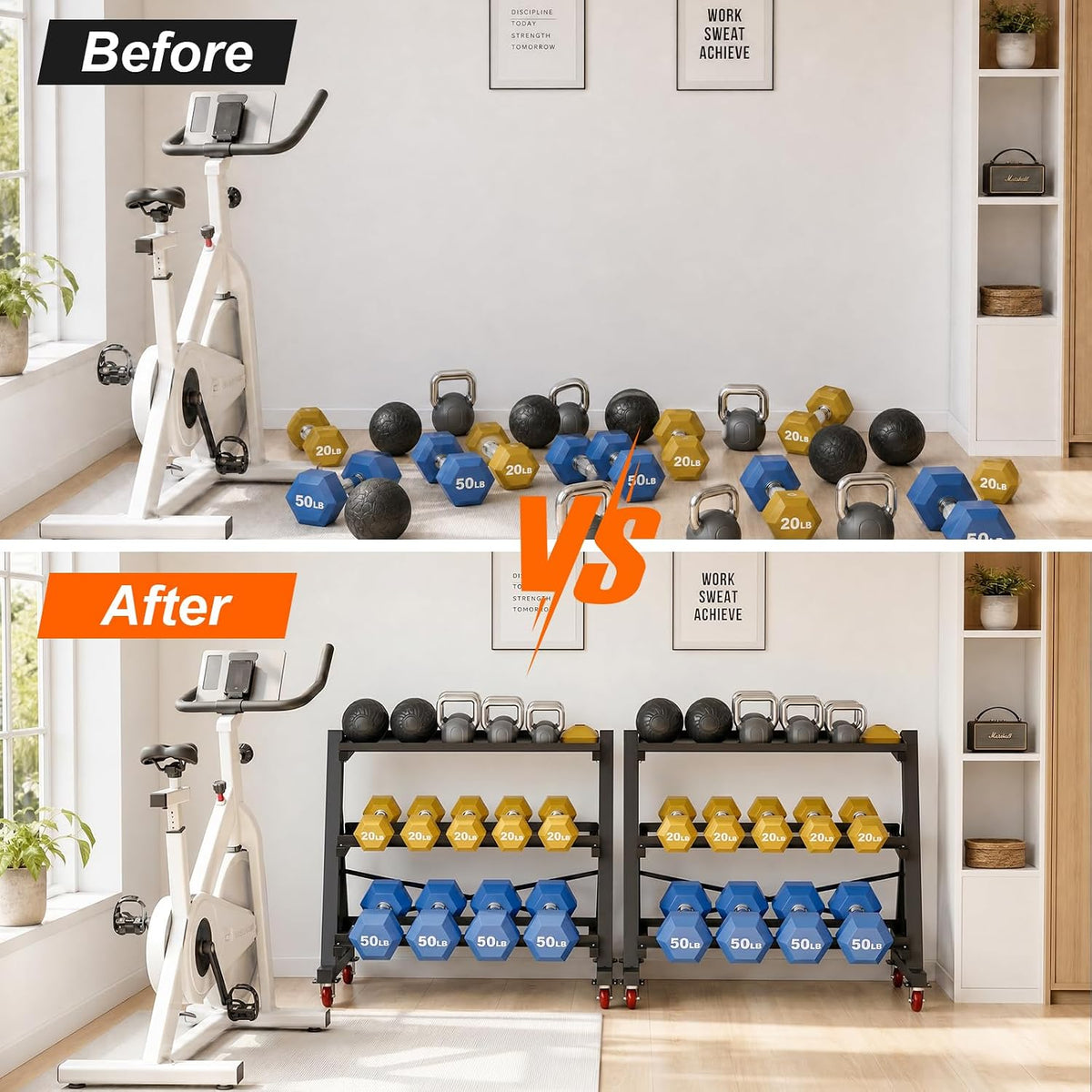 Mobile Heavy‑Duty Dumbbell Weight Storage Rack