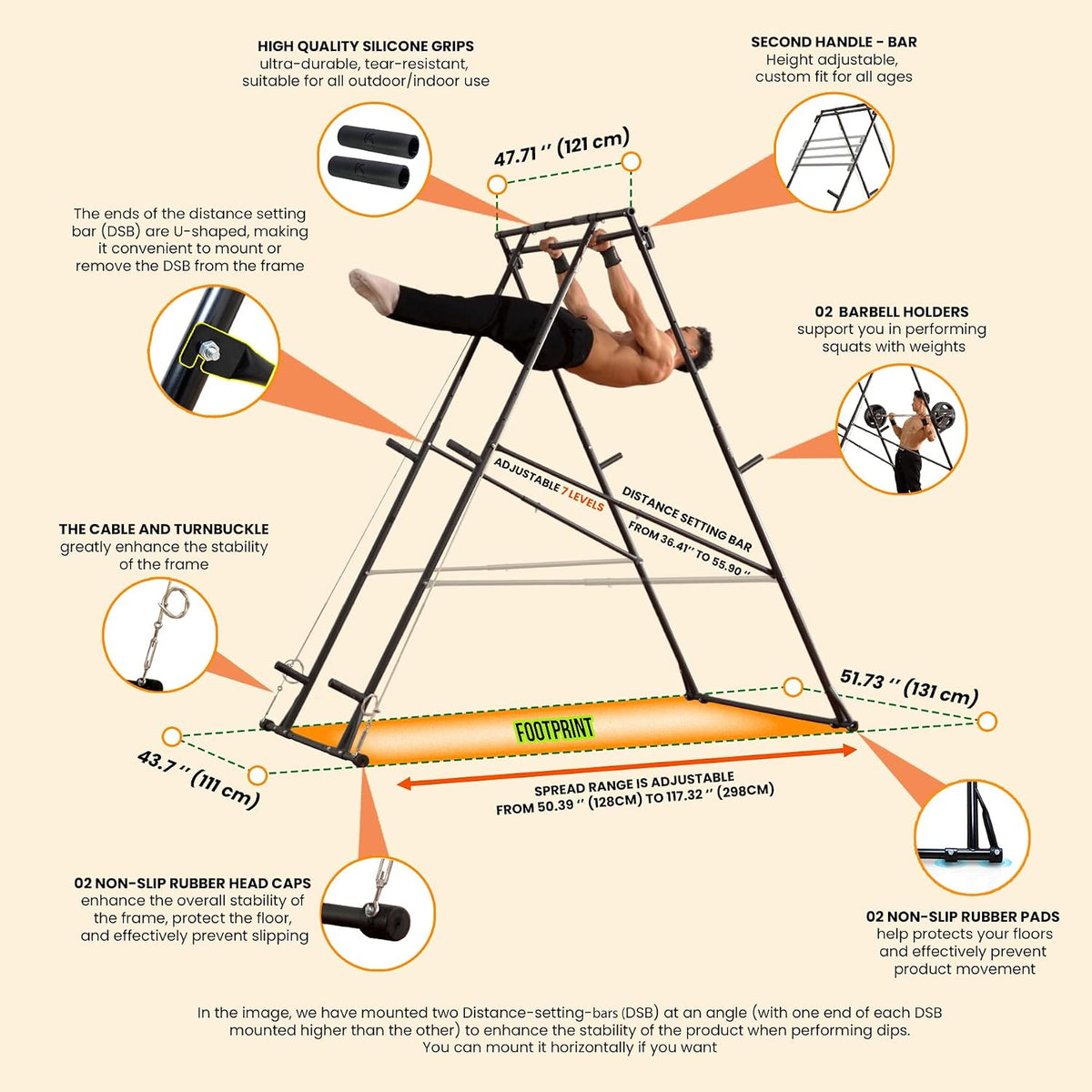 Foldable Free‑Standing Home Gym Power Tower