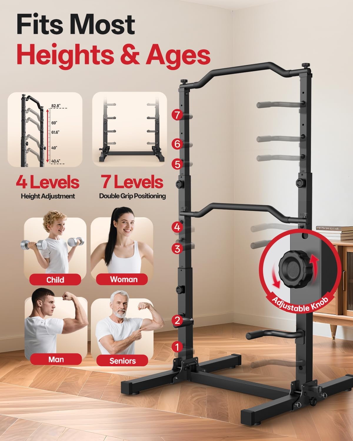 Foldable Free‑Standing Home Gym Power Tower