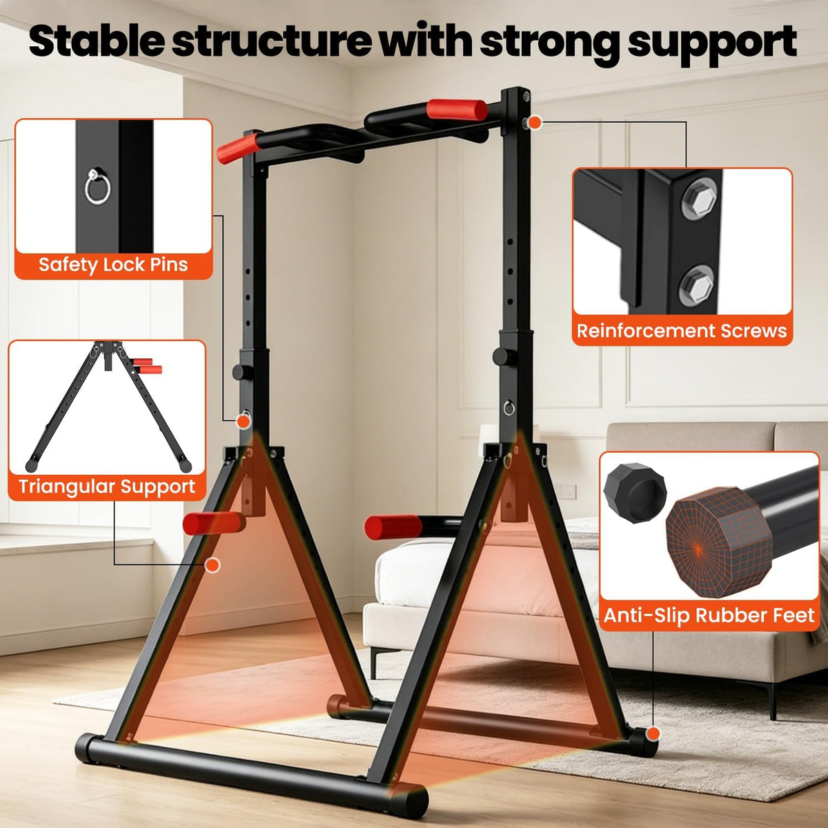 Foldable Free‑Standing Home Gym Power Tower