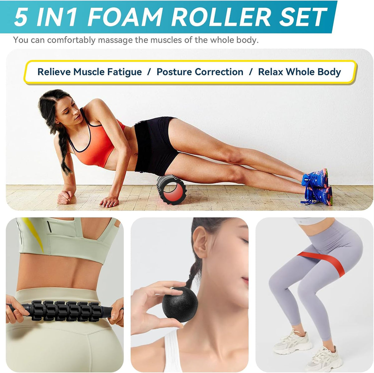 High‑Density Muscle Recovery Foam Roller Set