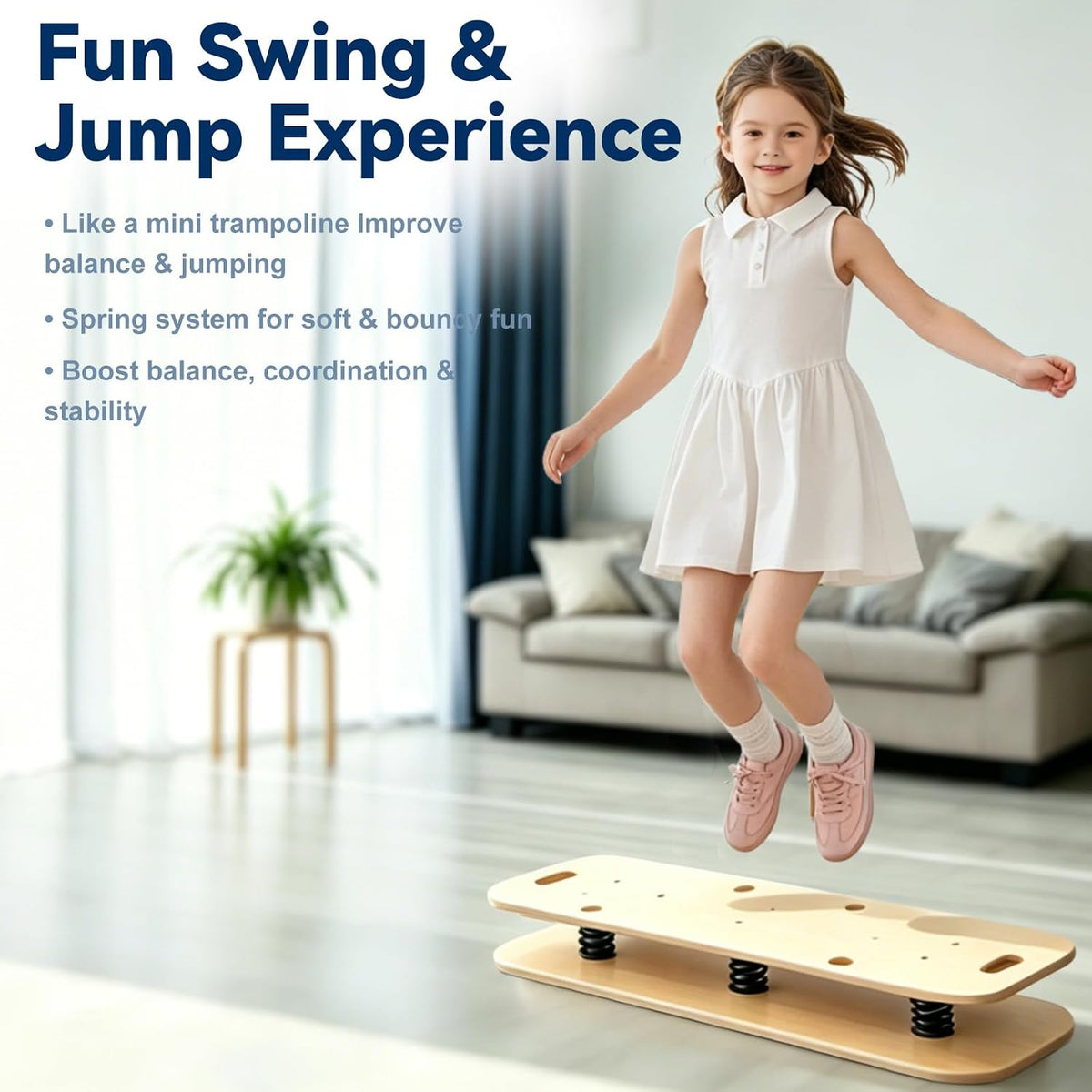 Wooden Spring‑Loaded Balance Wobble Board