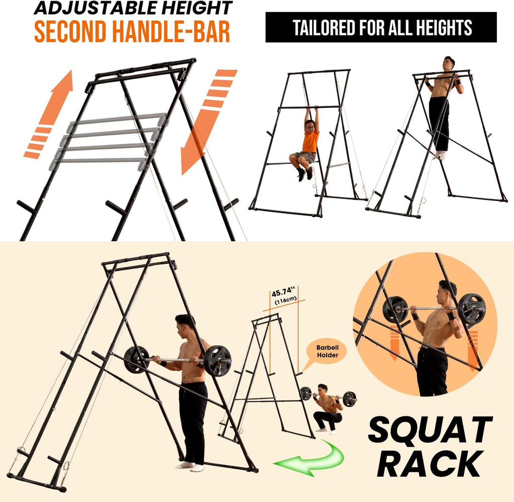 Foldable Free‑Standing Home Gym Power Tower