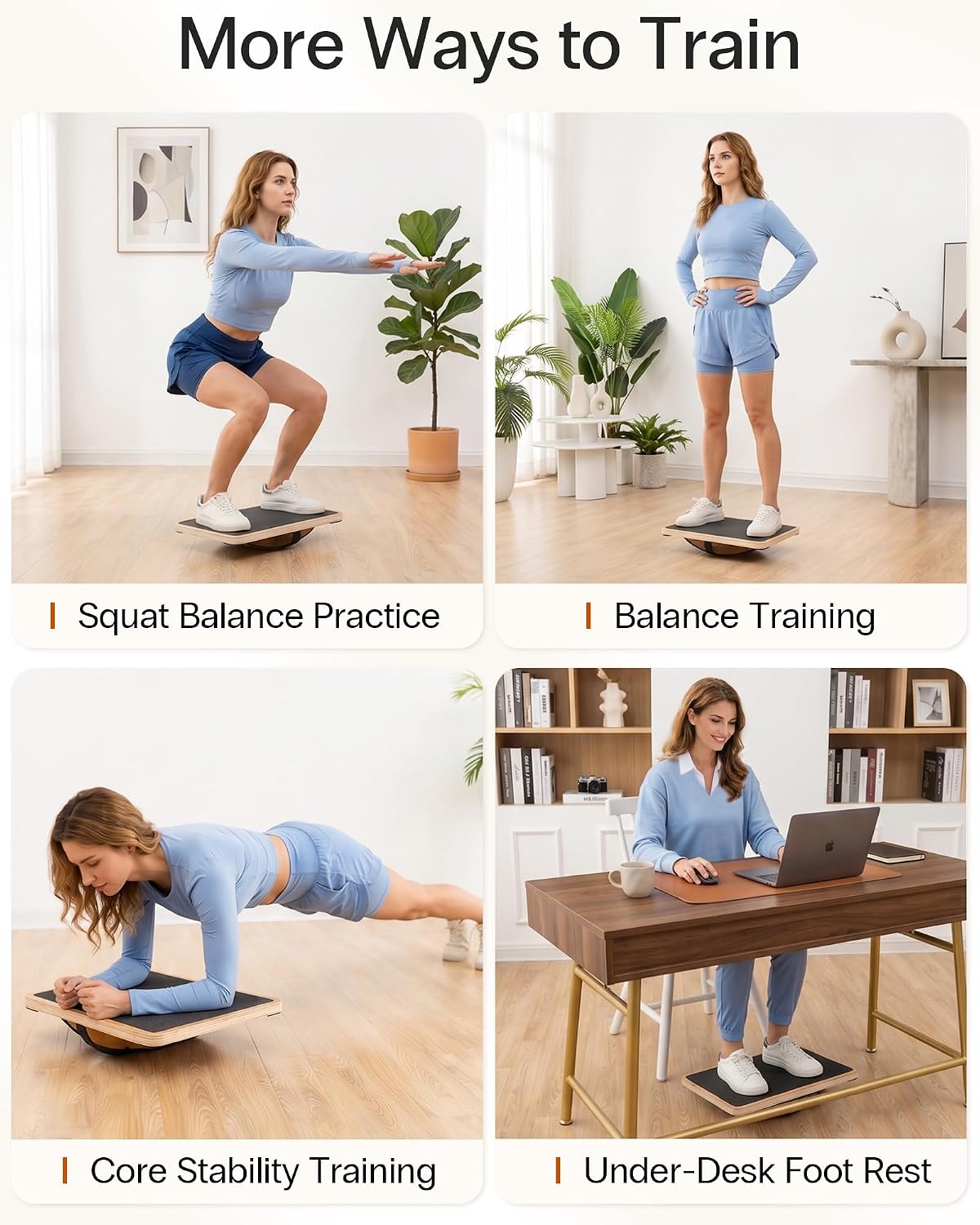Wooden Non‑Slip Balance Wobble Board