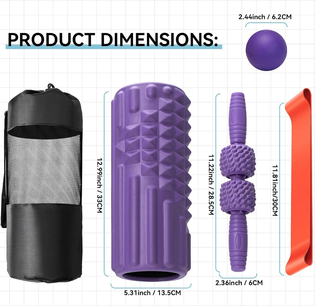 High‑Density Deep Tissue Foam Roller Set