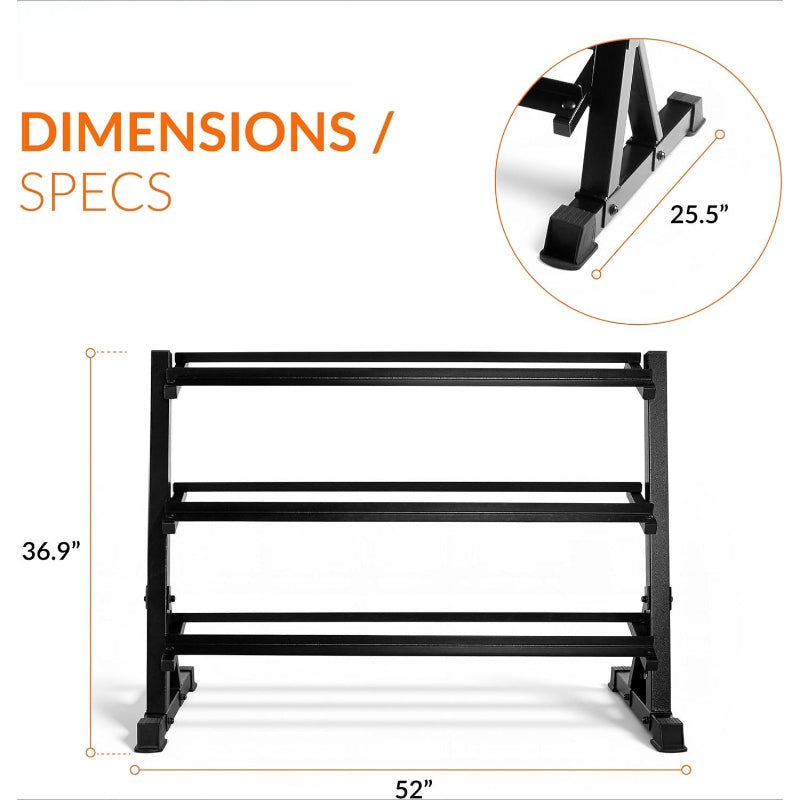 Heavy‑Duty Steel Hex Dumbbell Storage Rack