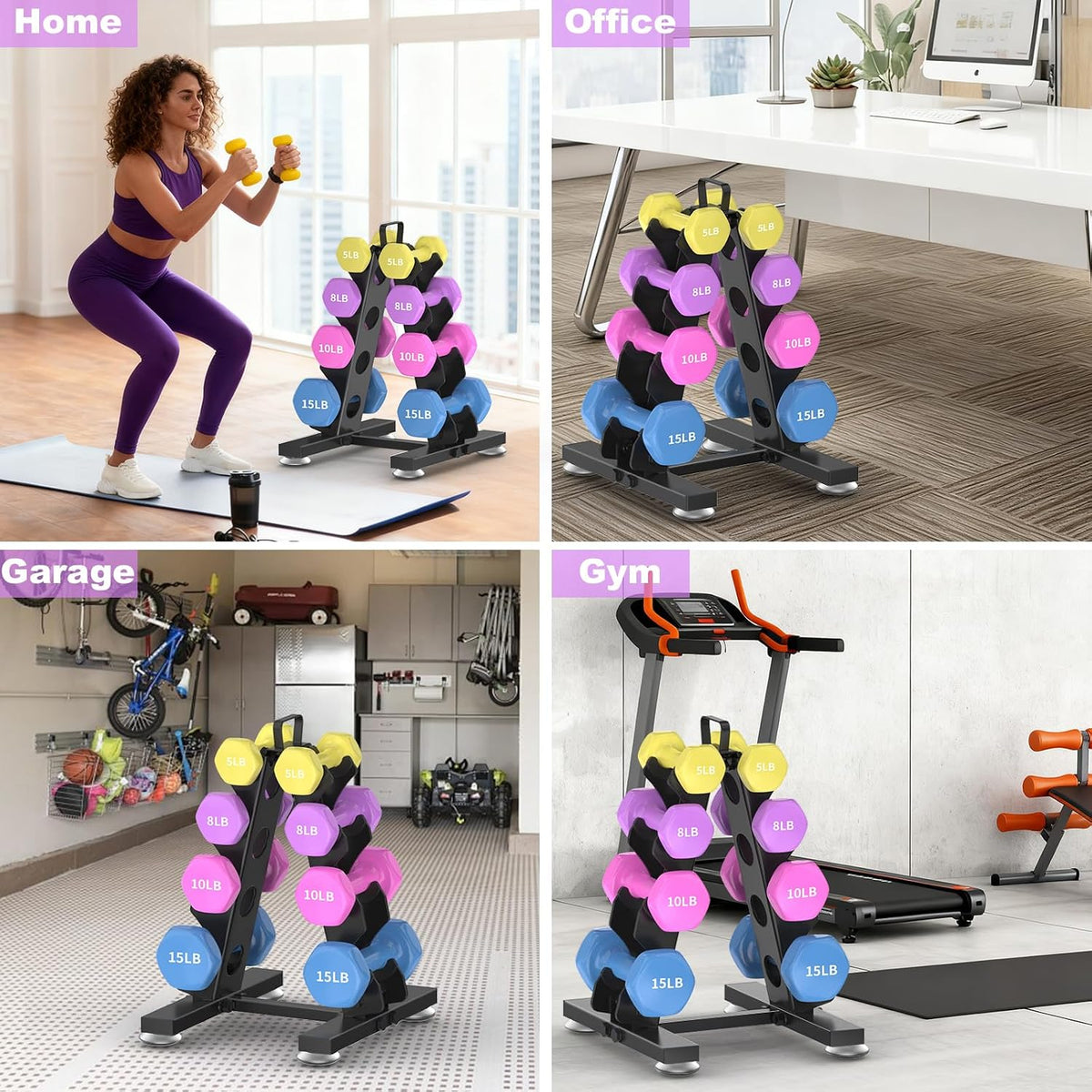 A‑Frame Multi‑Tier Home Gym Dumbbell Rack Stand