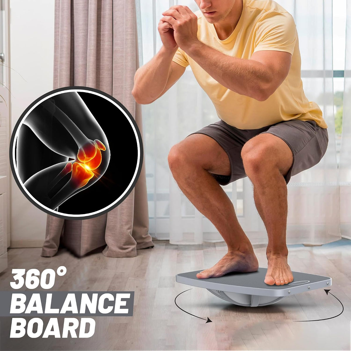 Wooden Balance Board for Fitness Therapy Training