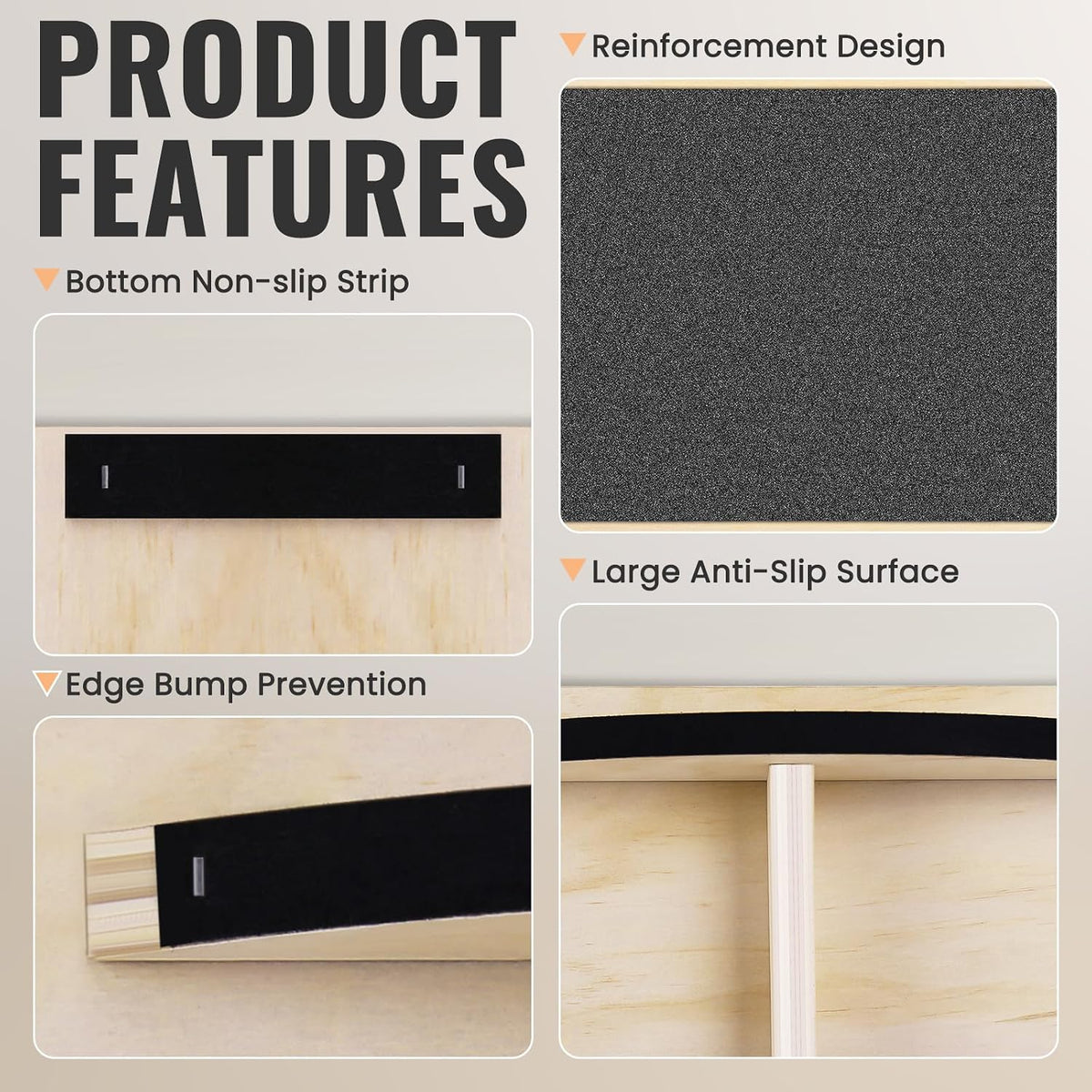 Wooden Non‑Slip Wobble Balance Board