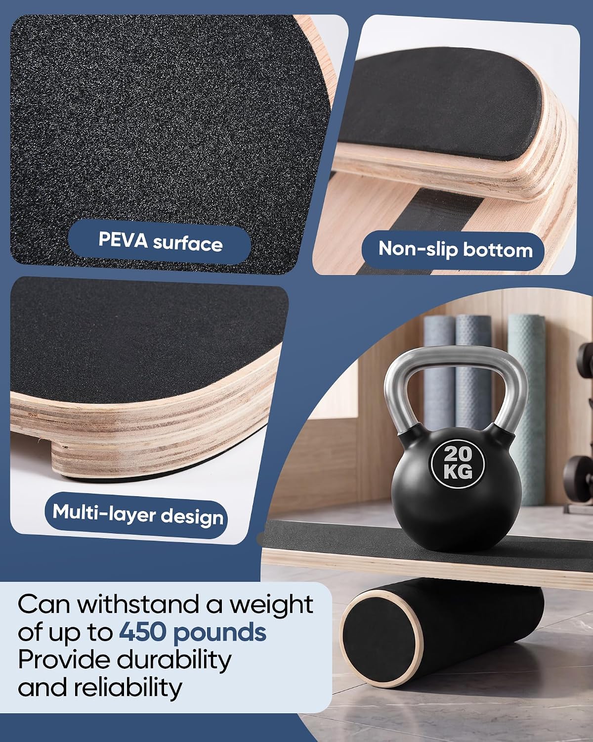Wooden Roller Surf Balance Trainer Board
