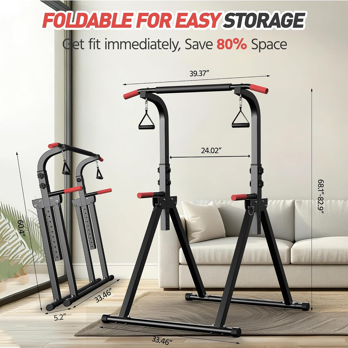 Free‑Standing Foldable Pull‑Up Power Tower Station