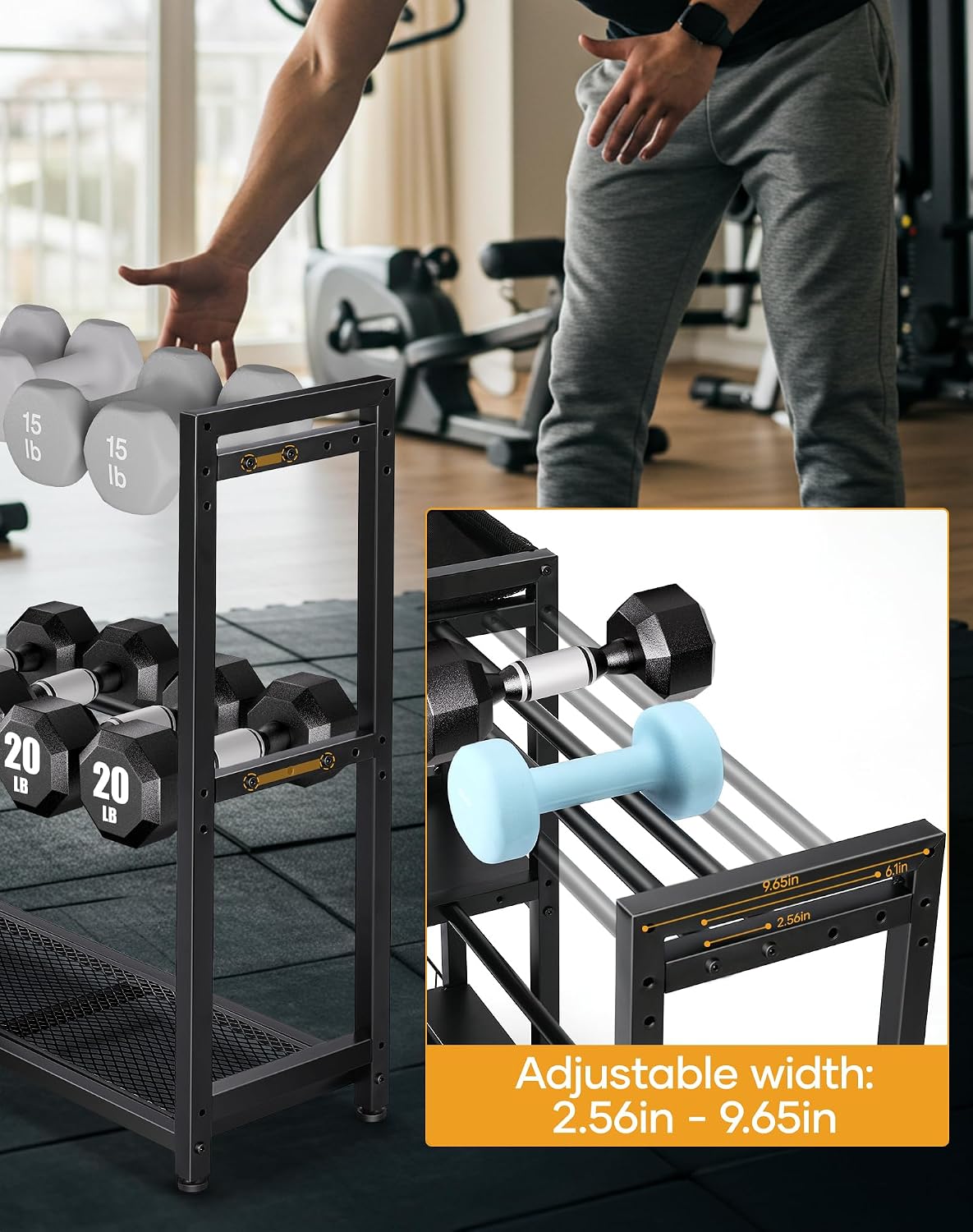 Heavy‑Duty Home Gym Dumbbell Storage Rack Stand