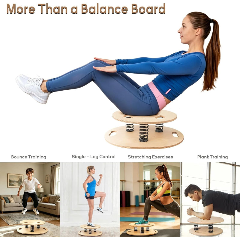 Spring‑Loaded Wobble Balance Trainer Board