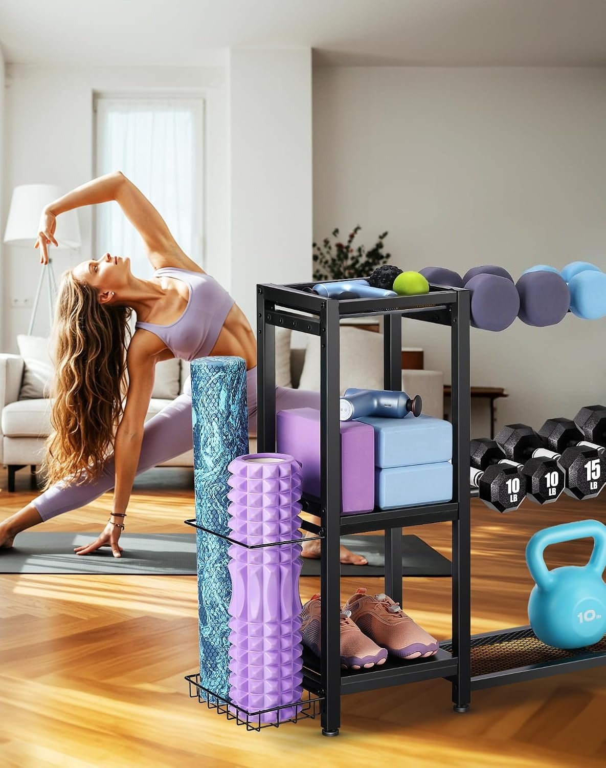 Heavy‑Duty Home Gym Dumbbell Storage Rack Stand