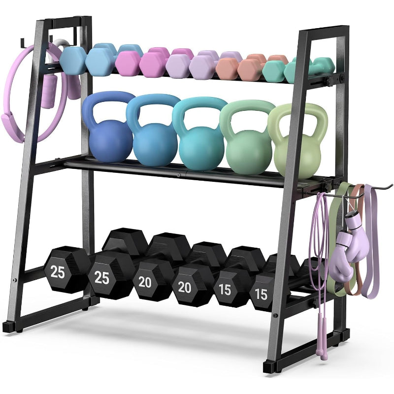 Space‑Saving Dumbbell Kettlebell Storage Rack Stand