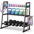 Space‑Saving Dumbbell Kettlebell Storage Rack Stand