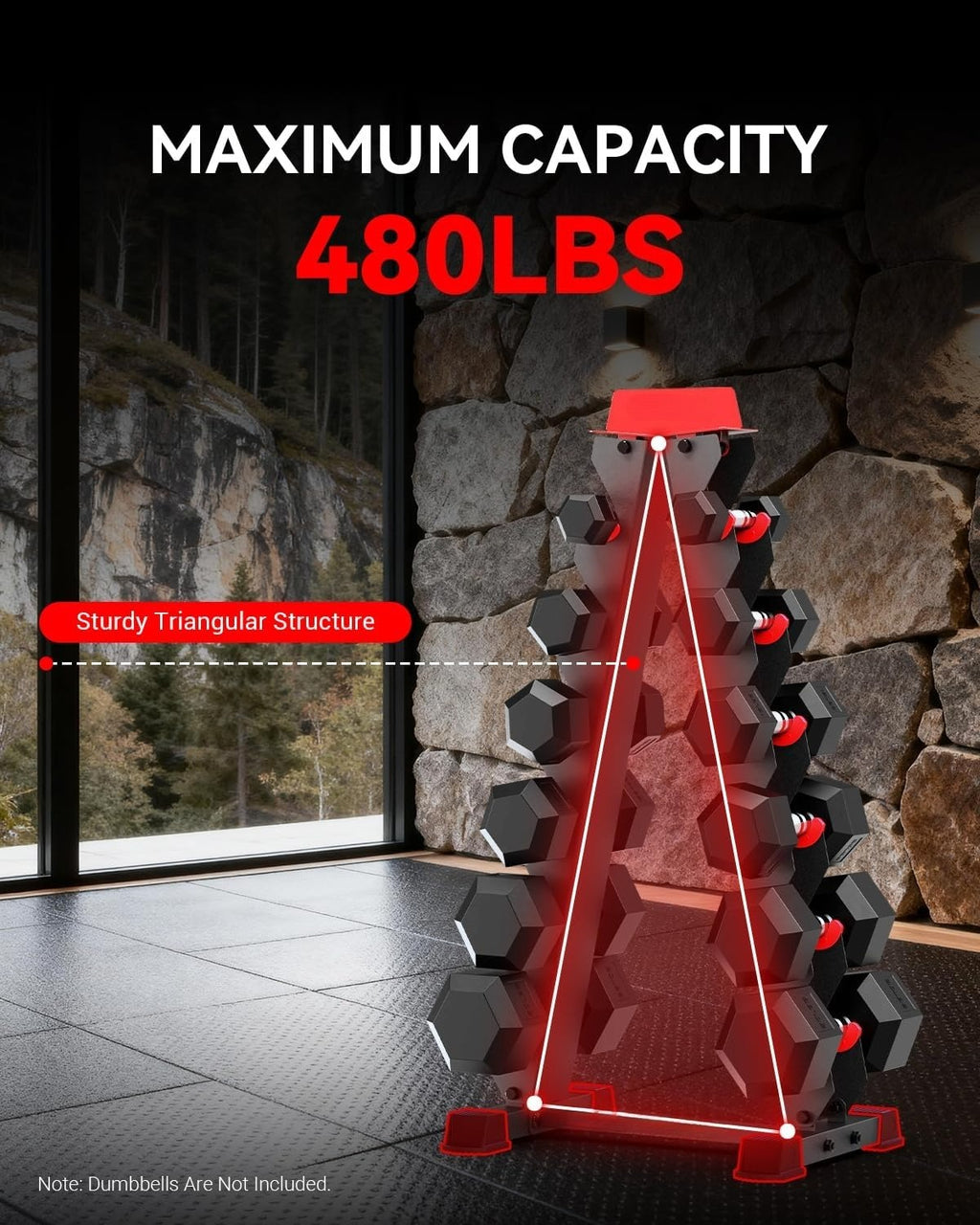 6‑Tier Heavy‑Duty Dumbbell Weight Rack Stand