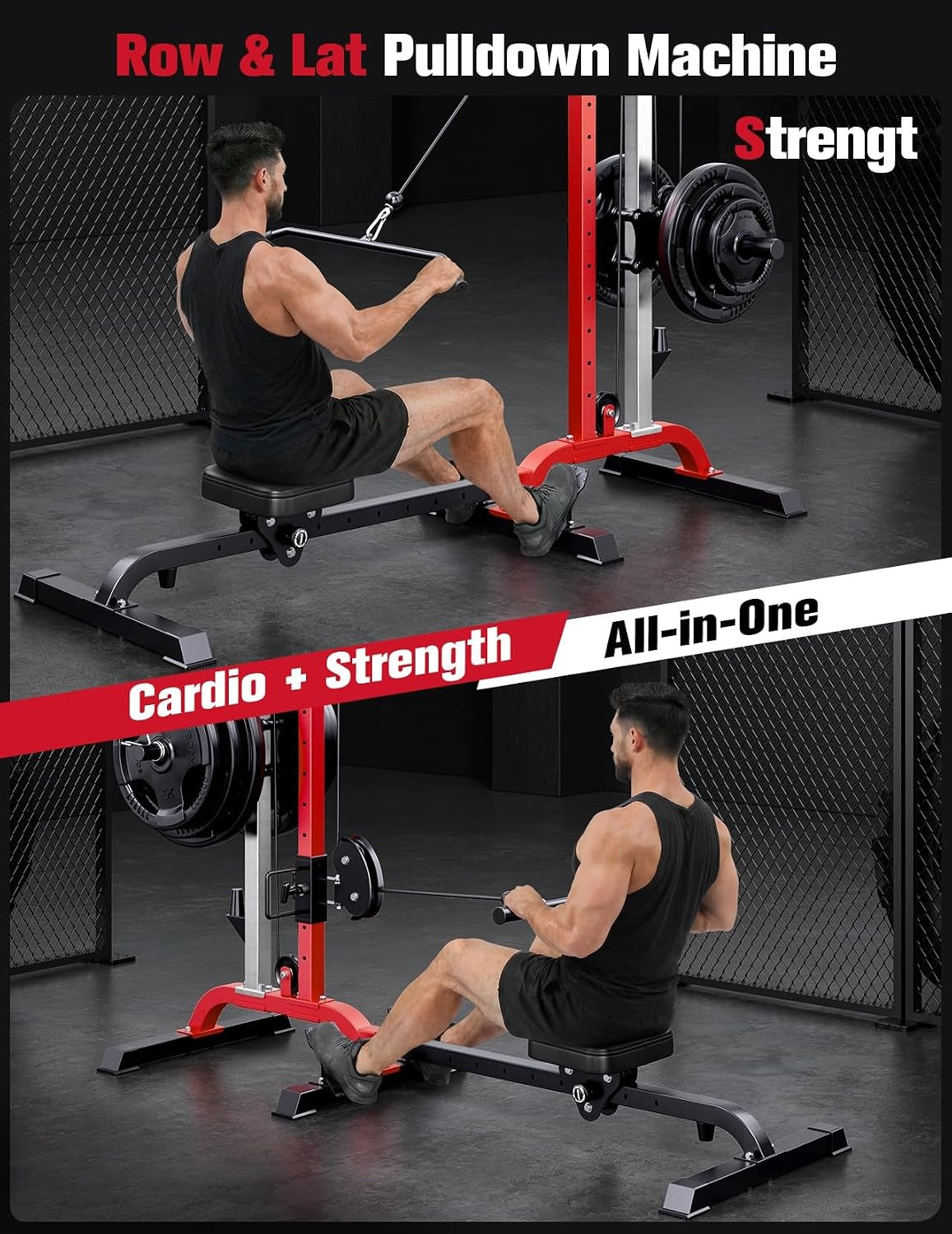 2‑in‑1 Home Gym LAT Pulldown Station