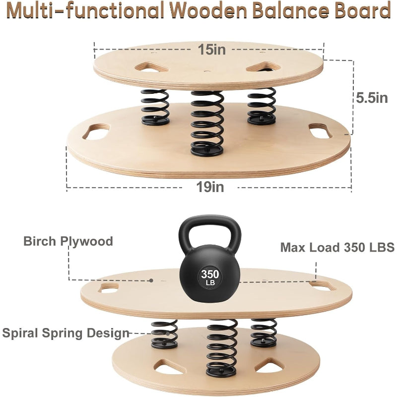 Spring‑Loaded Wobble Balance Trainer Board