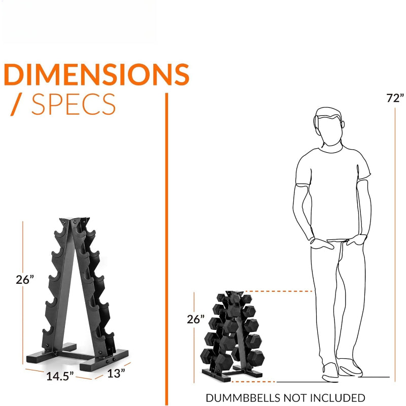 Compact Heavy‑Duty Hex Dumbbell Storage Rack